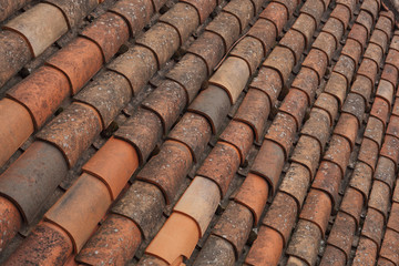 Tiled roof closeup