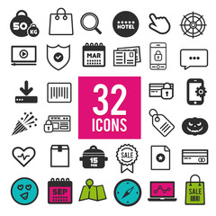 Thin line icons for Web and Mobile on white background.