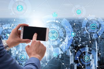 Smart city in innovation concept