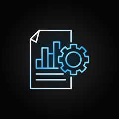Business report with gear vector colorful line icon or sign