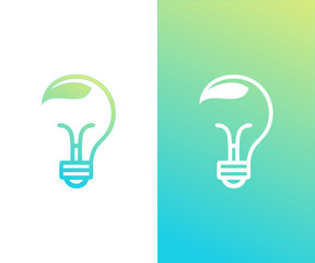 Natural Leaf LightBlub Green Idea Logo Concept Plant Symbol Icon 