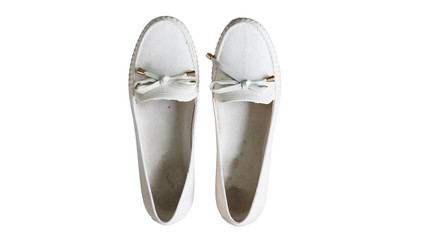 White shoes on a white background.