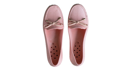 Pink shoes on a white background.