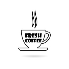 Black Fresh coffee, Espresso, mug, hot drink  icon or logo 