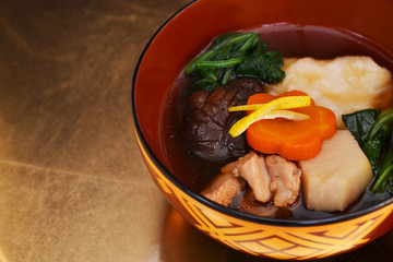関東の雑煮を秀衡椀で