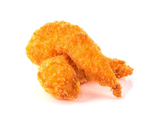 Fried shrimps isolated on white