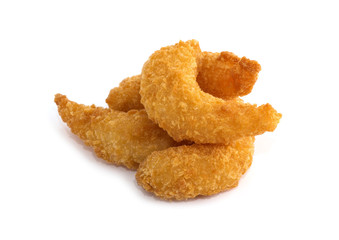 Fried shrimps isolated on white