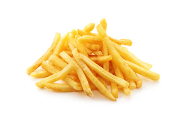potato fry on white isolated background