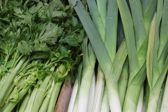 Celery and leeks
