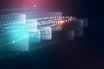 Blue and purple lines of code interface