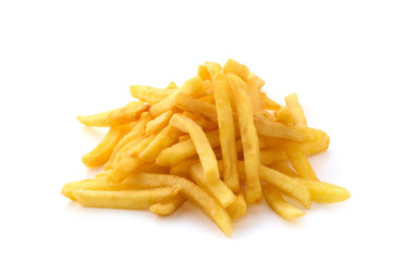potato fry on white isolated background