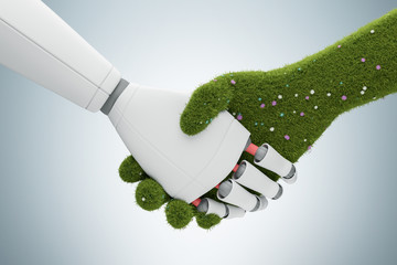 Grass hand shaking robot hand