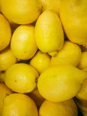 Fresh lemon on a counter supermarket.