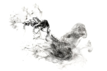 Obraz na płótnie Canvas dark smoke isolated on white background