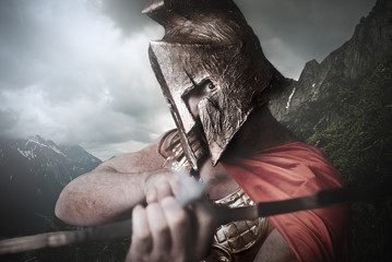 Spartan warrior with bow