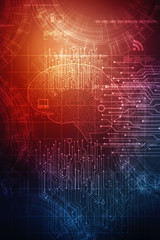 2d illustration technology background
