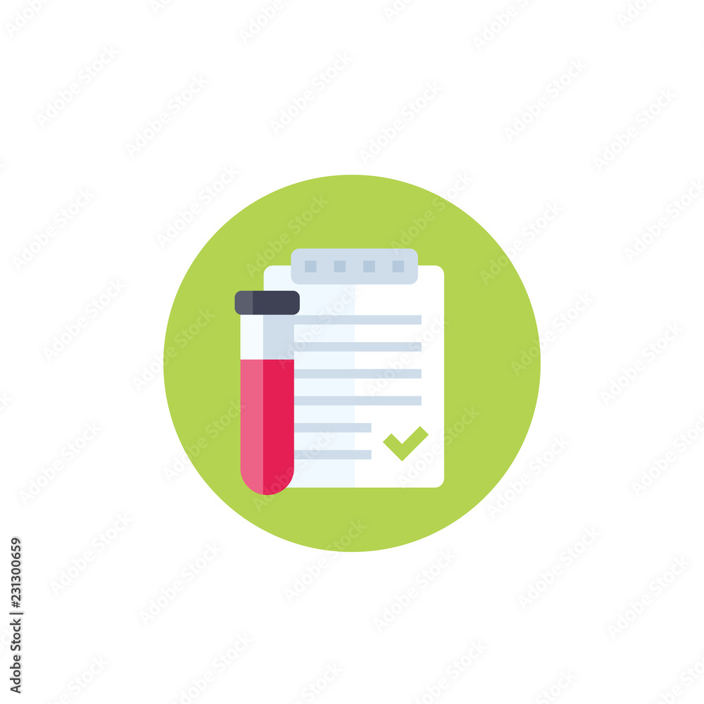 Sticker blood test result vector icon