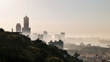 Fototapeta premium Kaohsiung city panorama at morning