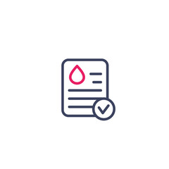 blood test results icon, linear