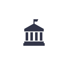 municipal building icon on white