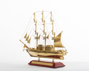 The ship model Golden frigate on stand