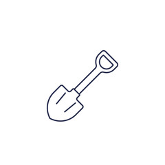 Shovel, line icon isolated on white
