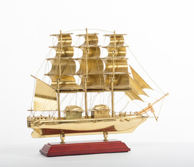 The ship model Golden frigate on stand