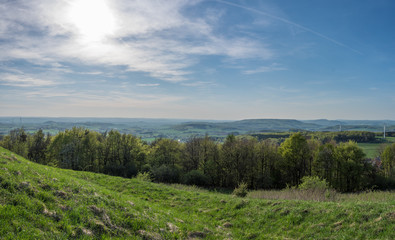 Naklejka premium The ladscape in Germany in the sunlight