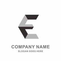 Obraz premium Monogram Letter E Geometric Square Space Cube Architecture Construction Business Company Stock Vector Logo Design Template