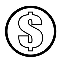 Obraz premium outline dollar icon on white background. flat style. dollar icon for your web site design, logo, app, UI. money line icon. money cash sign.