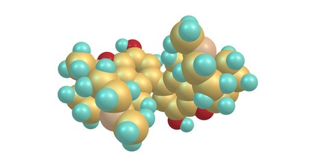 Metopon molecular structure isolated on white