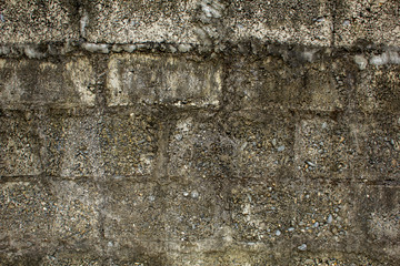 Old concrete brick wall with a rough texture. rough surface. dirty white gray wall