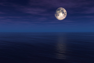 Naklejka na ściany i meble Moon under ocean