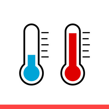 Thermometer icon in modern flat design isolated on white background, temperature vector illustration for web site or mobile app