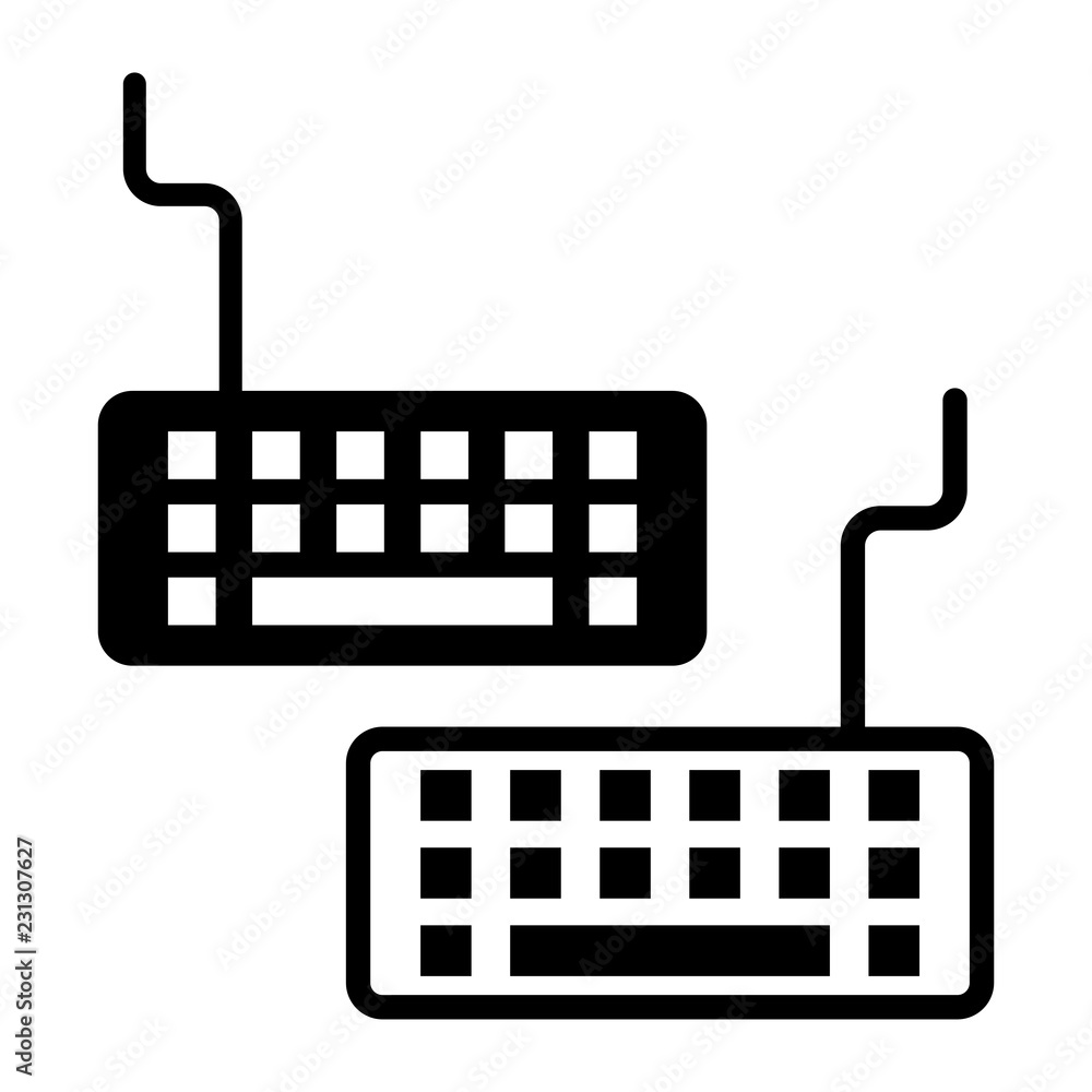 Poster keyboard icon in modern flat design isolated on white background, simple vector illustration for web