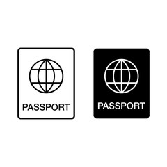 Passport icon in modern flat design isolated on white background, id vector illustration for web site or mobile app