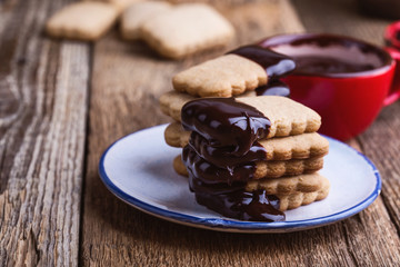 Handmade chocolate dipped cookies