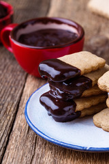 Handmade chocolate dipped cookies