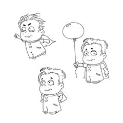 Super Hero Kid Children Vector Illustration Clipart