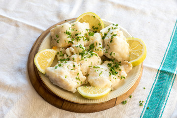 Cod with olive oil and parsley
