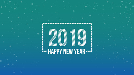 Vector striped 2019 Happy New Year background, vector illustration.