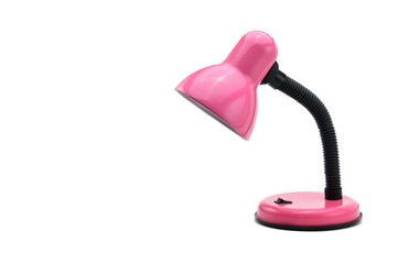 Table lamp in red on an isolated background