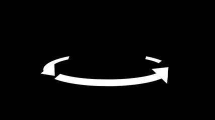 Icon 360° animation with optional luma matte. Alpha Luma Matte included. 4k video