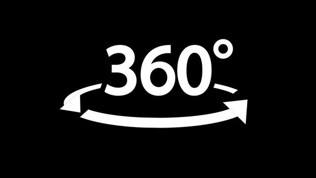 Icon 360&deg; animation with optional luma matte. Alpha Luma Matte included. 4k video