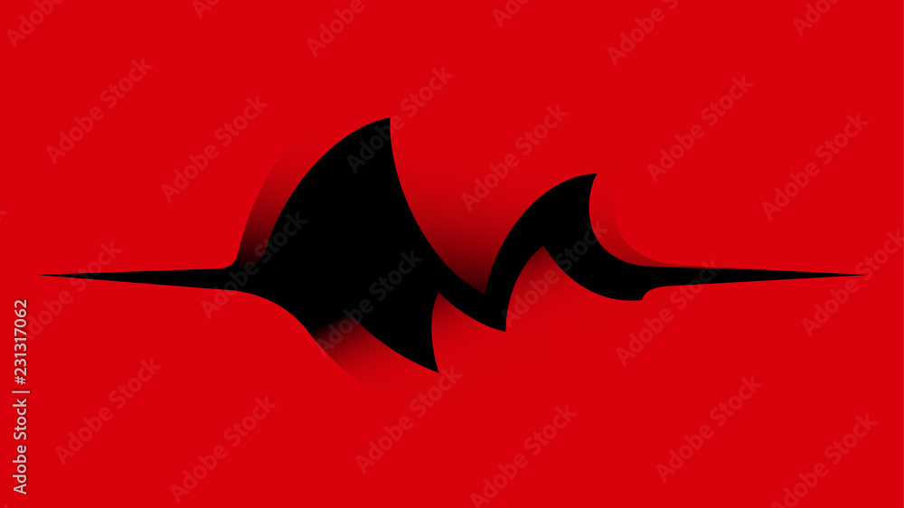 Poster dark motion wave abstract vector on red background