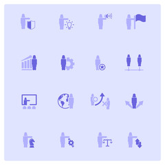 Business and management icon set - woman, female characters  
