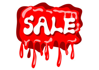 sale red sign with drop water graphic style  on white colour