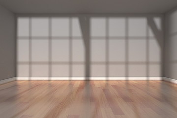 Empty room with window shadow, 3D rendering
