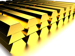 3d gold, 3D rendering