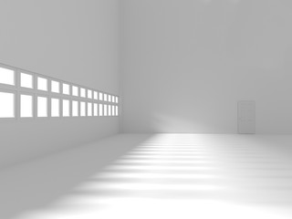 Empty room with window shadow, 3D rendering
